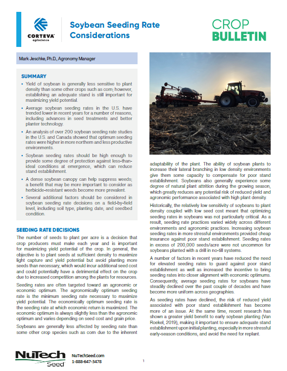 Soybean Seeding Rate Considerations
